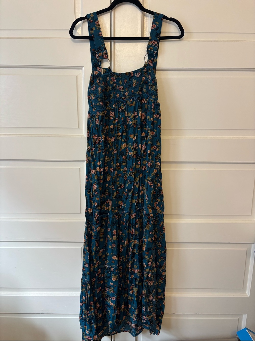 NATURAL LIFE Teal Floral Maxi Dress with Pink & Yellow Blossoms - Picture 3 of 4